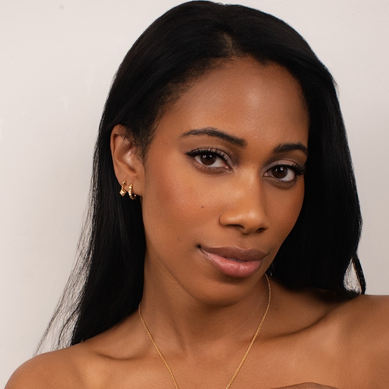 Main Image 3 of KLEORA PYRAMID Modern Electrum™ Diamond Pyramid Drop Earrings