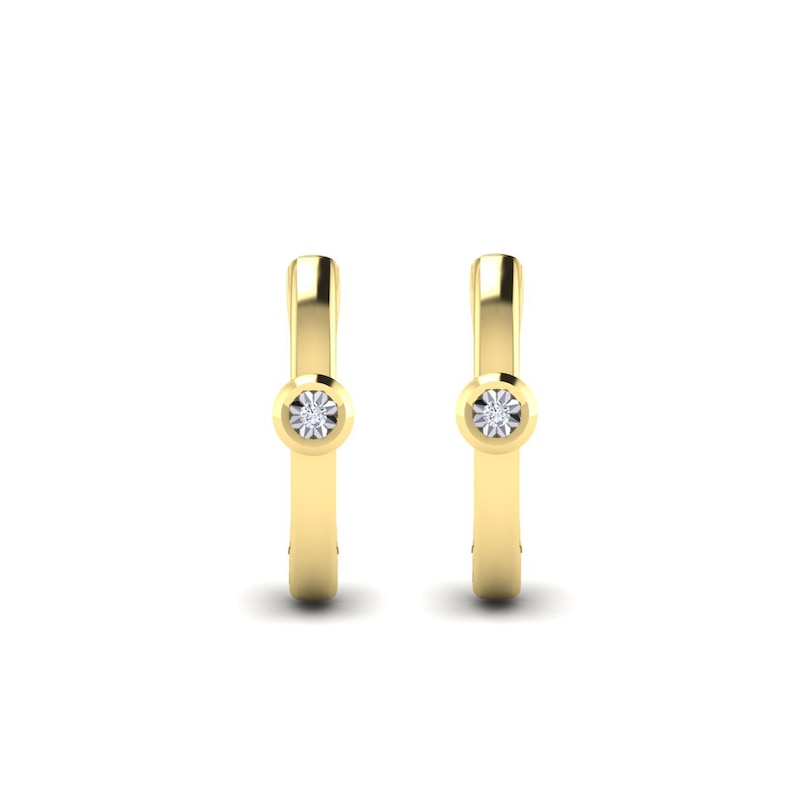Main Image 1 of KLEORA AURORA Modern Electrum™ Miracle Plate Diamond Hoop Earrings