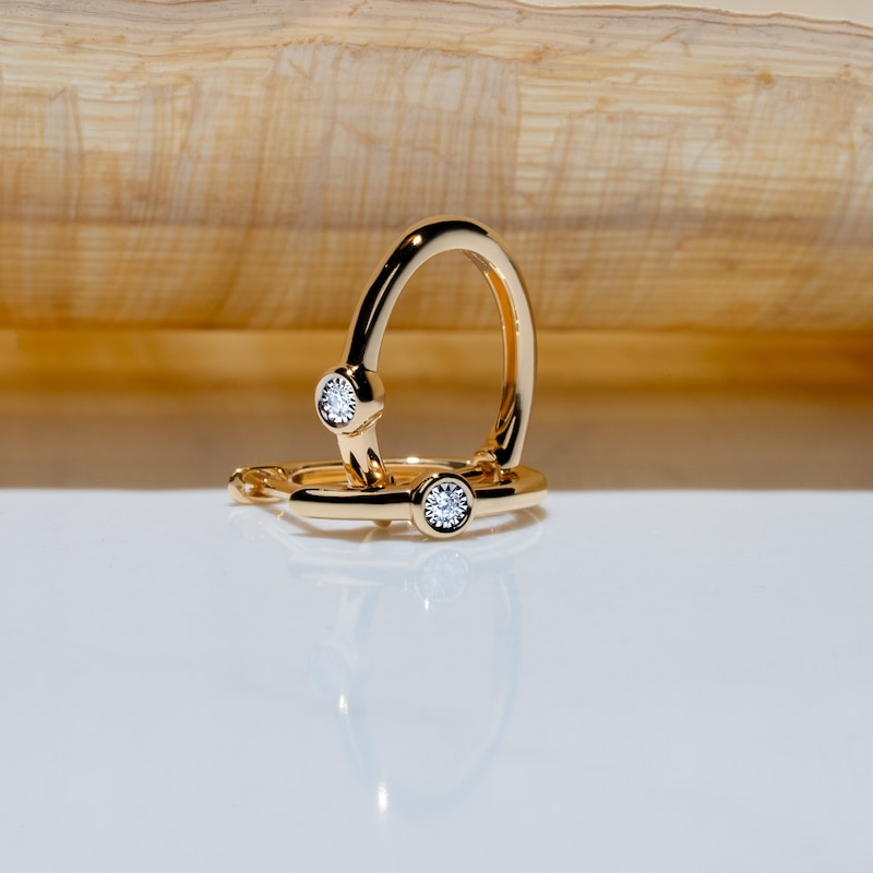 Main Image 3 of KLEORA AURORA Modern Electrum™ Miracle Plate Diamond Hoop Earrings