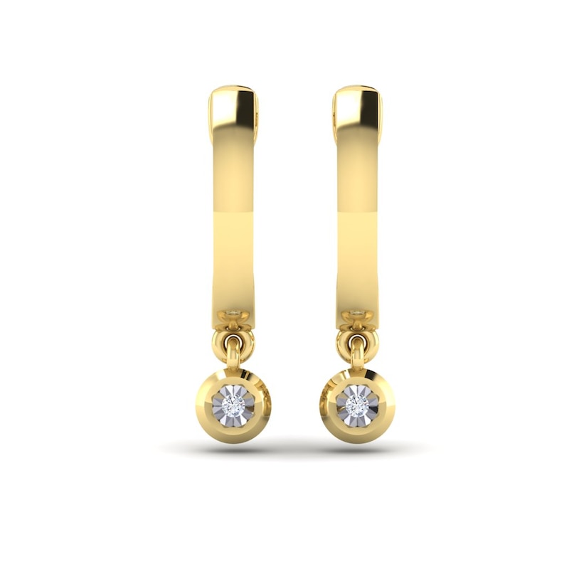 Main Image 1 of KLEORA AURORA Modern Electrum™ Miracle Plate Diamond Droplet Hoop Earrings