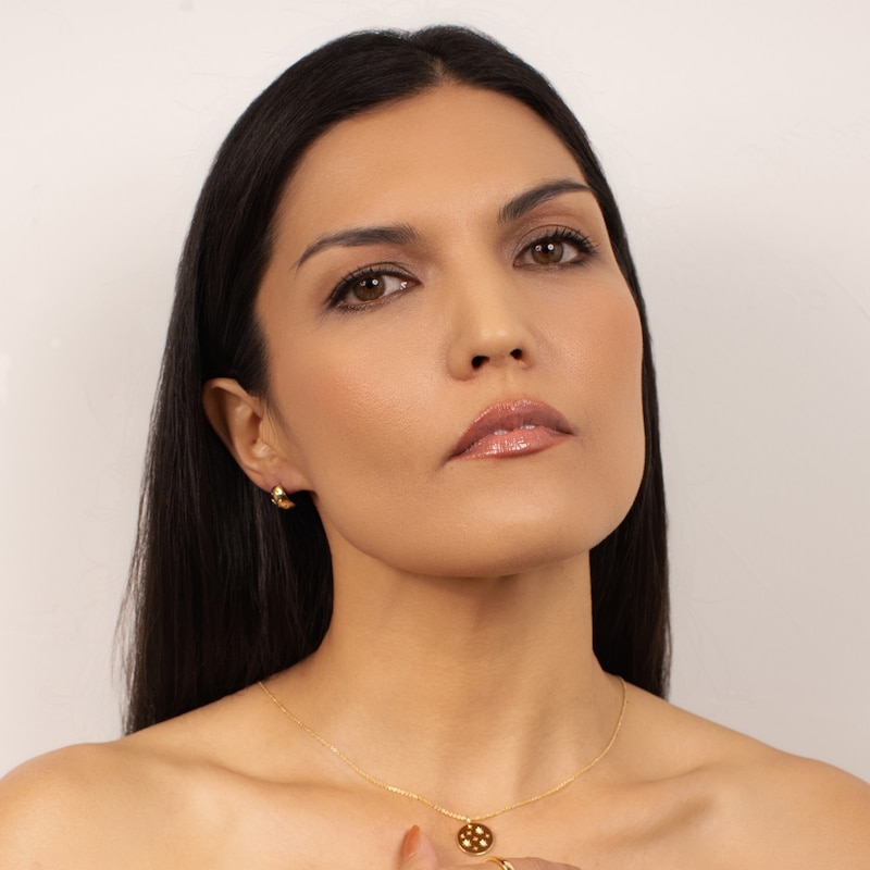 Main Image 3 of KLEORA AURORA Modern Electrum™ Diamond Star Burst Half Hoop Earrings