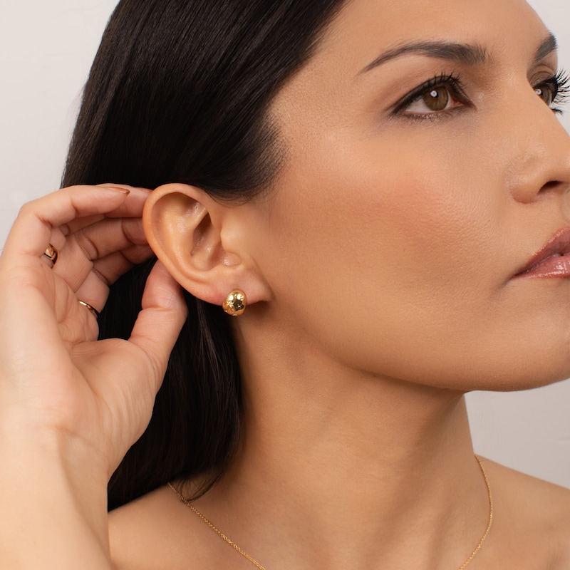 Main Image 4 of KLEORA AURORA Modern Electrum™ Diamond Star Burst Half Hoop Earrings