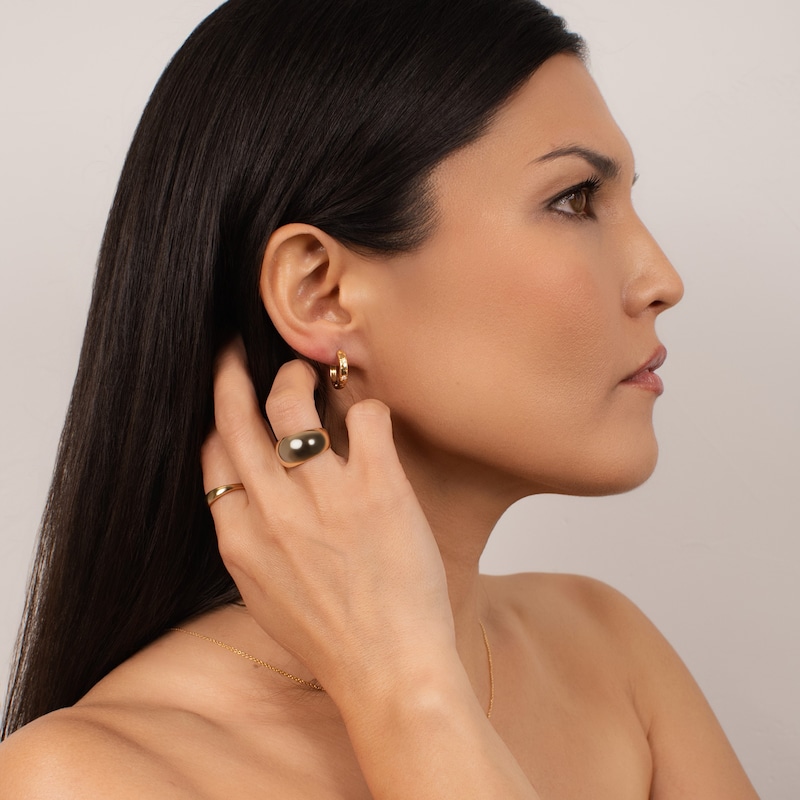 Main Image 3 of KLEORA AURORA Modern Electrum™ Diamond Star Burst Hoop Earrings