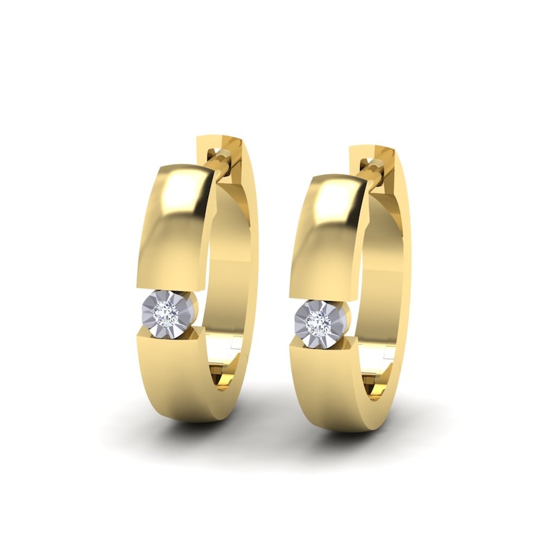 Main Image 2 of KLEORA AURORA Modern Electrum™ Miracle Plate Diamond Hoop Earrings