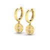 Thumbnail Image 1 of KLEORA IRIS Modern Electrum™ Diamond Cats Eye Circle Droplet Hoop Earrings