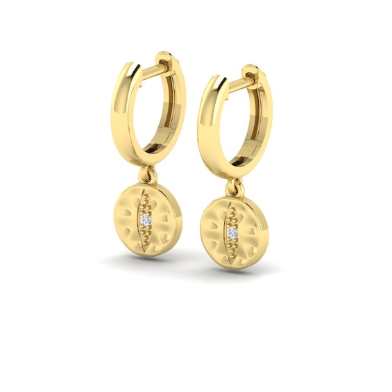 KLEORA IRIS Modern Electrum Diamond Cats Eye Circle Droplet 