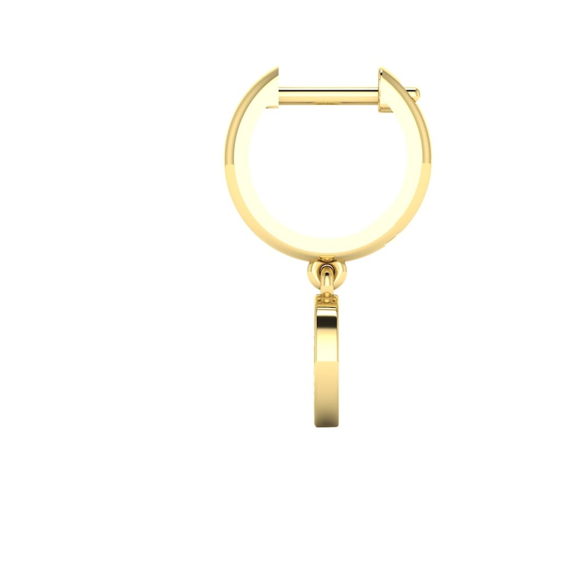 Main Image 2 of KLEORA IRIS Modern Electrum™ Diamond Cats Eye Circle Droplet Hoop Earrings