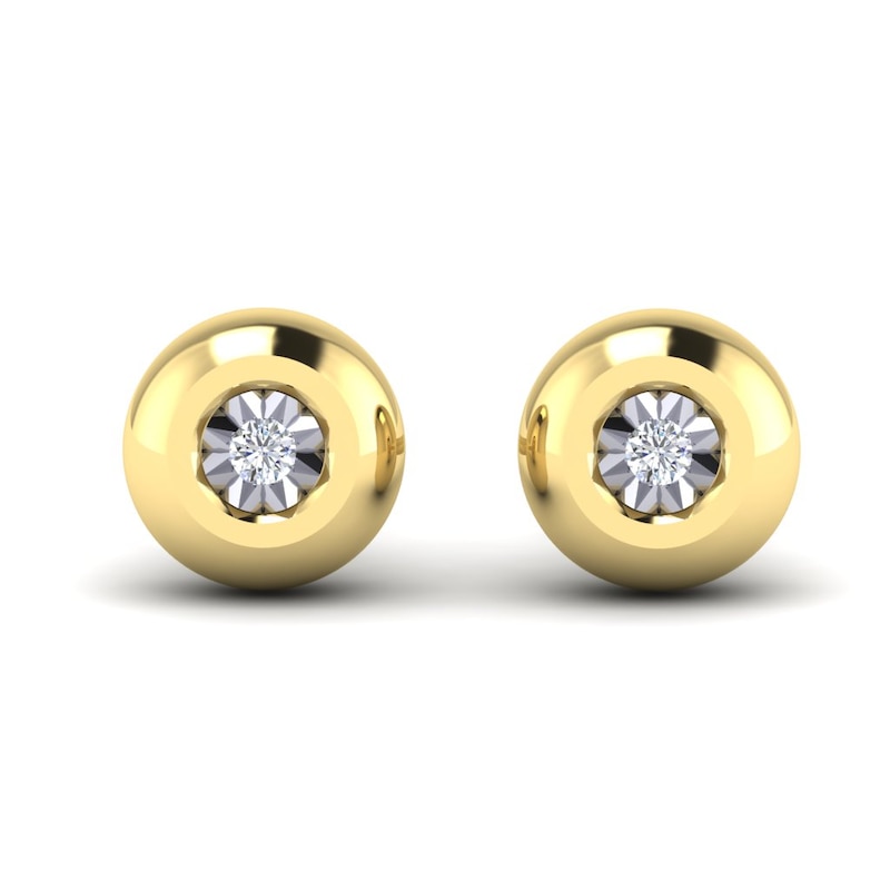 Main Image 1 of KLEORA AURORA Modern Electrum™ Miracle Plate Diamond Circle Stud Earrings