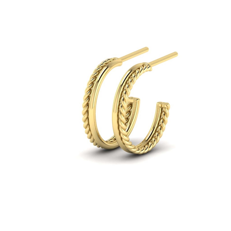 Main Image 1 of KLEORA CONTORTO Modern Electrum™ Rope & Polished Hoop Earrings