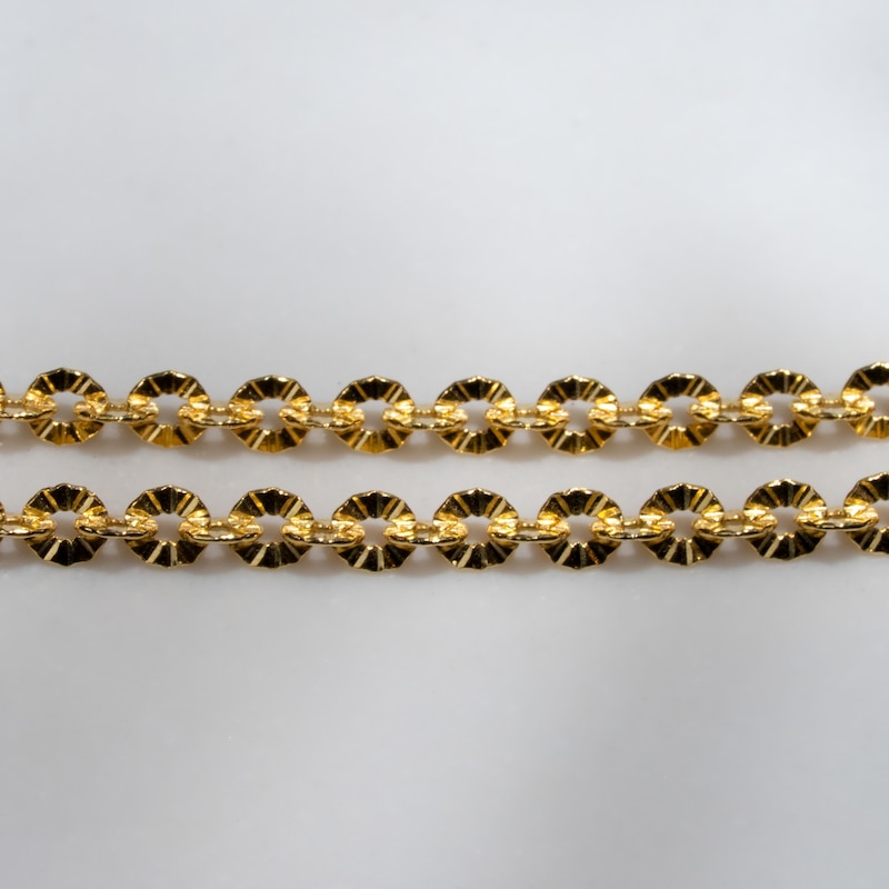 Main Image 2 of KLEORA IRIS Modern Electrum™ 18" Diamond Cut Rolo Oval Chain Necklace