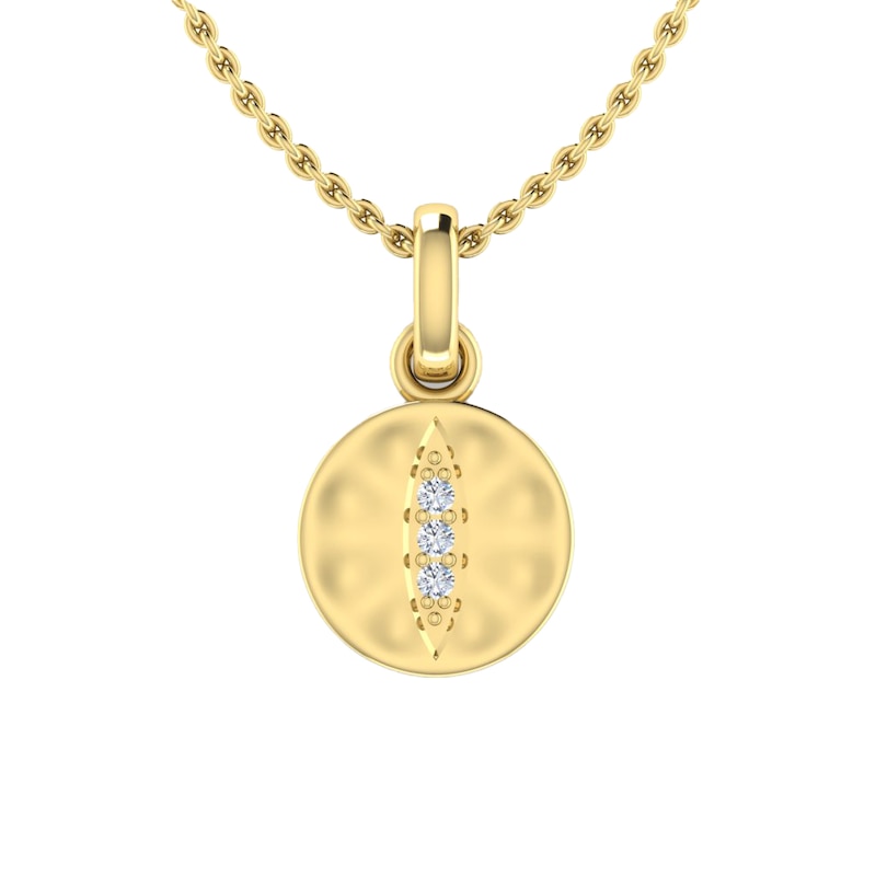 Main Image 1 of KLEORA IRIS Modern Electrum™ Diamond Cats Eye Circle Pendant