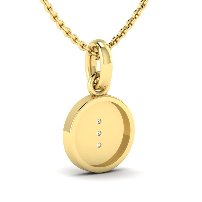 Main Image 2 of KLEORA IRIS Modern Electrum™ Diamond Cats Eye Circle Pendant