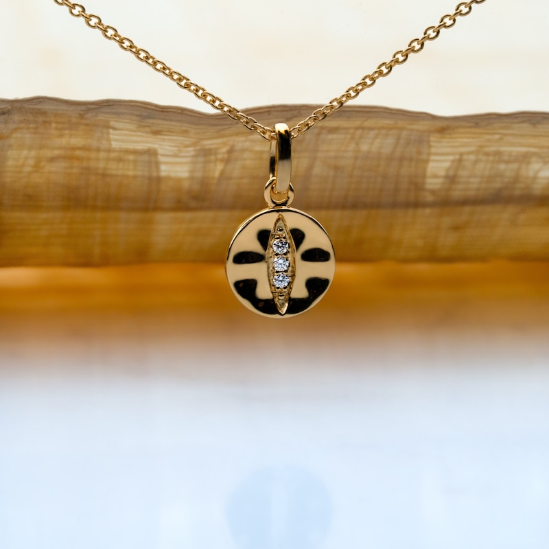 Main Image 3 of KLEORA IRIS Modern Electrum™ Diamond Cats Eye Circle Pendant