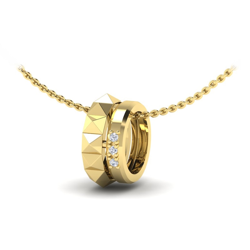 Main Image 2 of KLEORA PYRAMID Modern Electrum™ Diamond Pyramid Circle Pendant