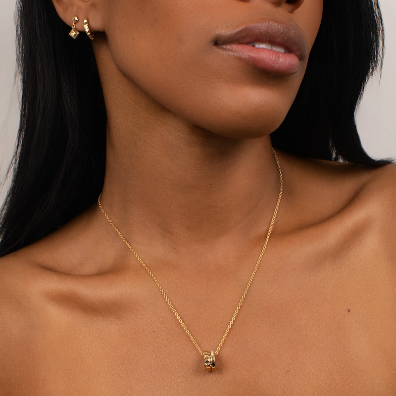 Main Image 3 of KLEORA PYRAMID Modern Electrum™ Diamond Pyramid Circle Pendant