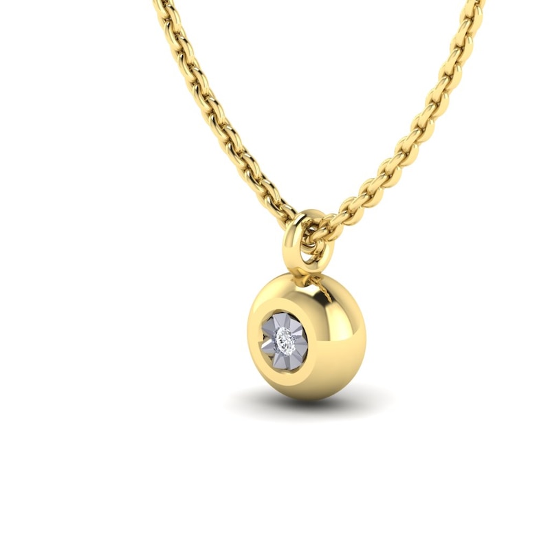 Main Image 2 of KLEORA AURORA Modern Electrum™ Miracle Plate Diamond Circle Pendant