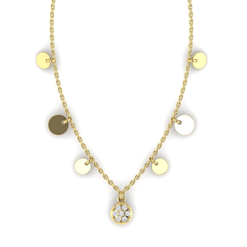 Main Image 2 of KLEORA AURORA Modern Electrum™ Diamond Disc Station Necklace