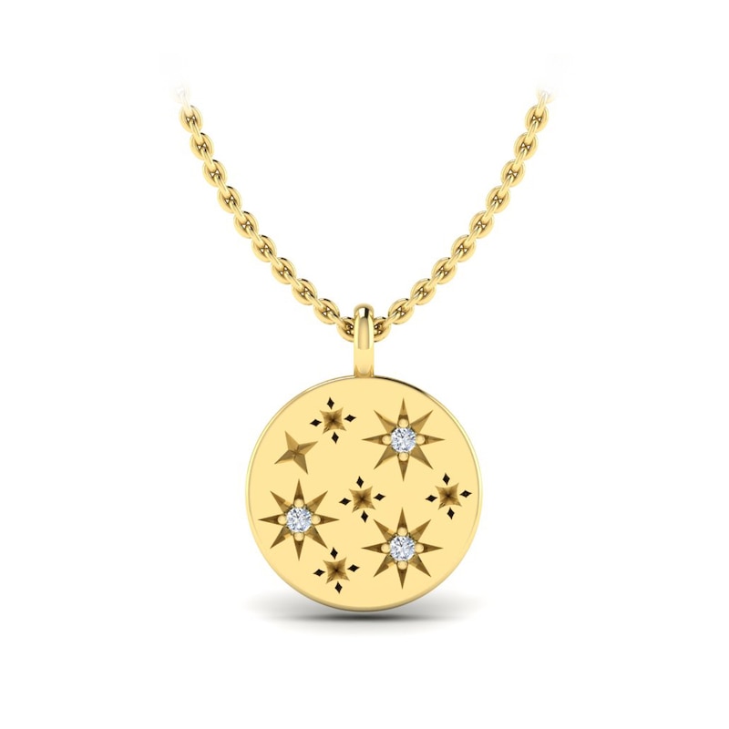 Main Image 1 of KLEORA AURORA Modern Electrum™ Diamond Star Burst Disc Pendant