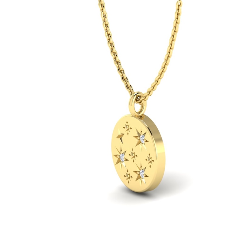 Main Image 2 of KLEORA AURORA Modern Electrum™ Diamond Star Burst Disc Pendant