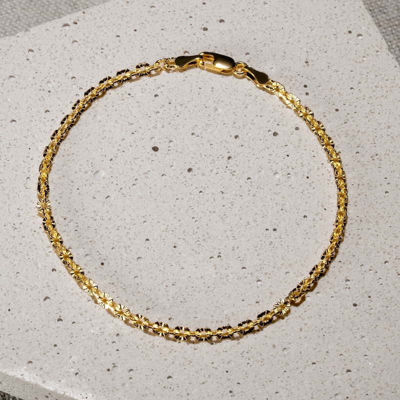 Main Image 2 of KLEORA IRIS Modern Electrum™ 7.25" Diamond Cut Oval Rolo Link Chain Bracelet