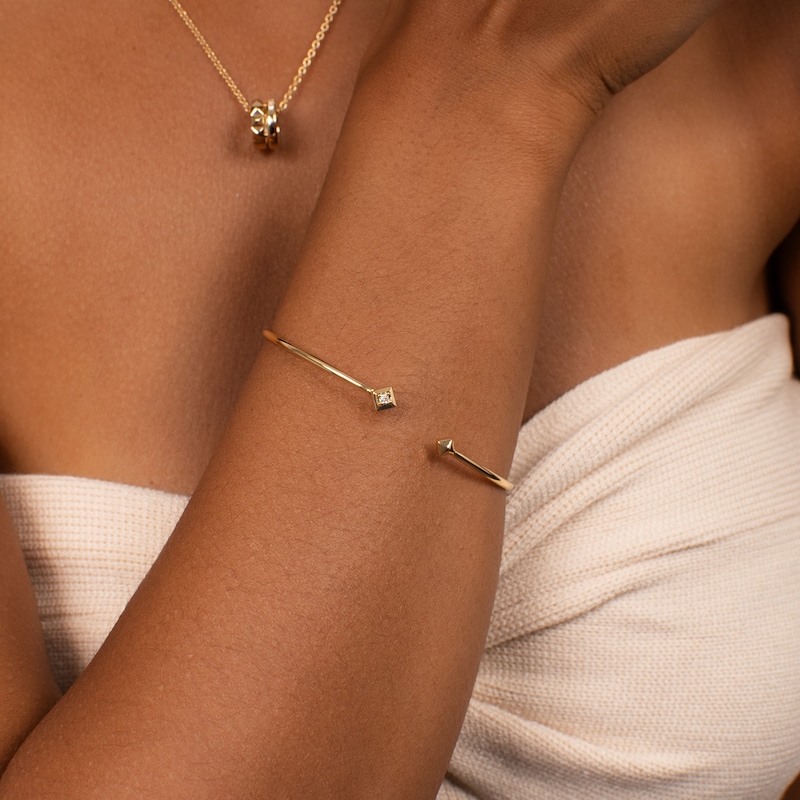 Main Image 4 of KLEORA PYRAMID Modern Electrum™ Diamond Pyramid Bangle