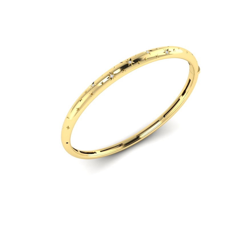 Main Image 2 of KLEORA AURORA Modern Electrum™ Diamond Star Burst Bangle