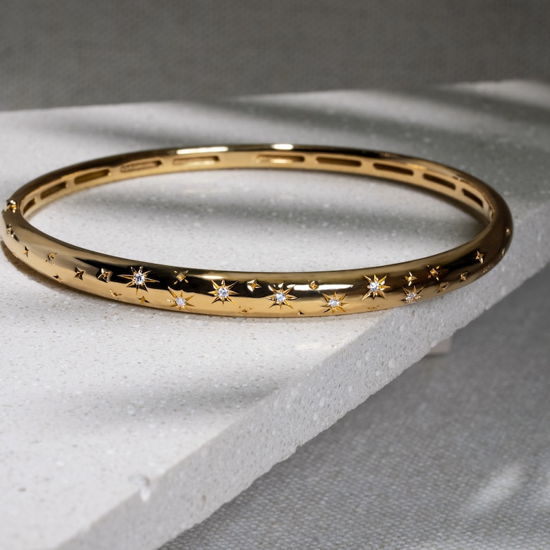 Main Image 3 of KLEORA AURORA Modern Electrum™ Diamond Star Burst Bangle