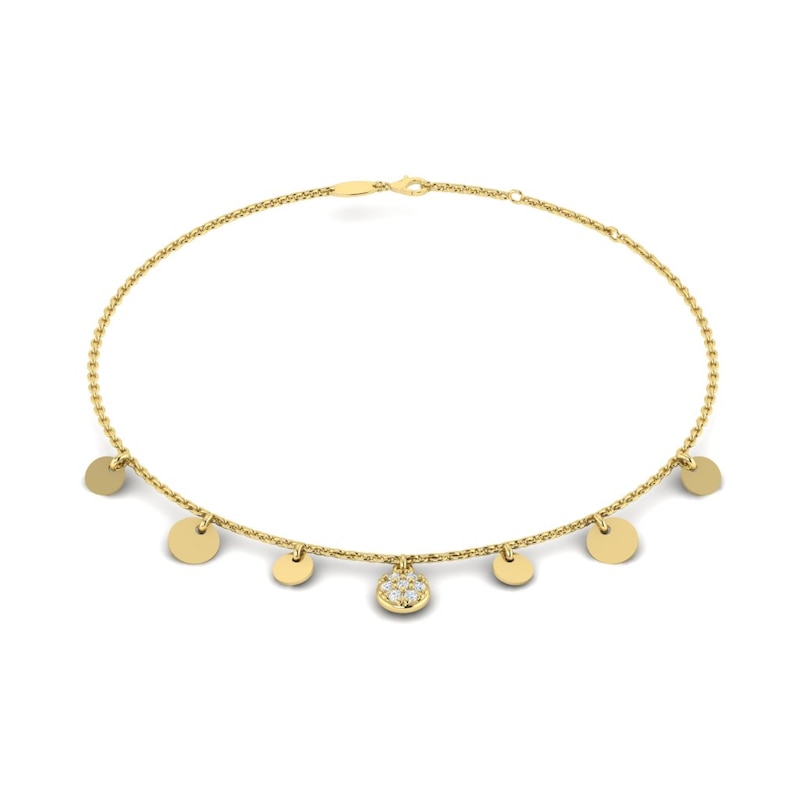 Main Image 1 of KLEORA AURORA Modern Electrum™ Diamond Disc Station Bracelet