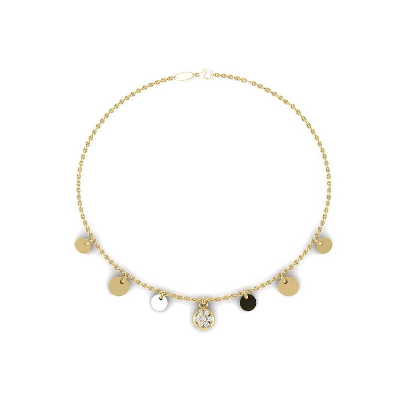 Main Image 3 of KLEORA AURORA Modern Electrum™ Diamond Disc Station Bracelet