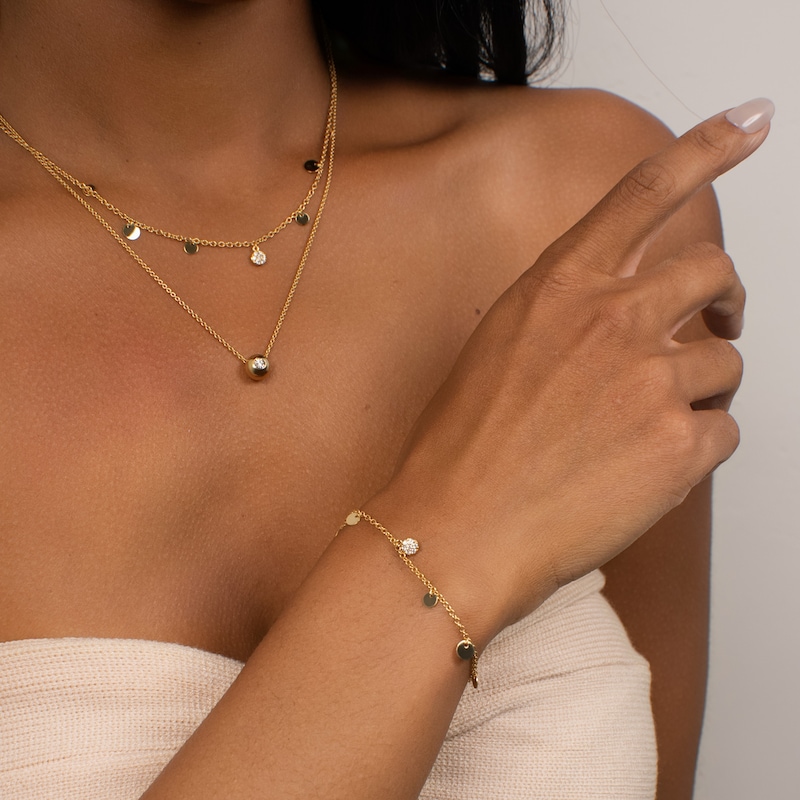 Main Image 4 of KLEORA AURORA Modern Electrum™ Diamond Disc Station Bracelet