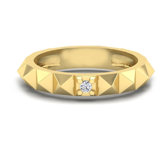 KLEORA PYRAMID Modern Electrum™ Diamond Pyramid Ring