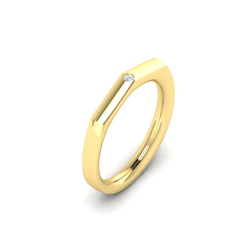 Main Image 2 of KLEORA PYRAMID Modern Electrum™ Facetted Single Stone Diamond Ring