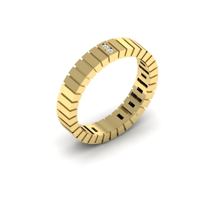Main Image 1 of KLEORA LINEA Modern Electrum™ Diamond Narrow Linear Ring
