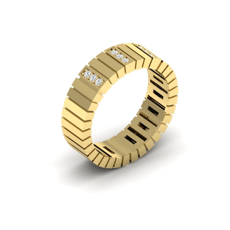 Main Image 2 of KLEORA LINEA Modern Electrum™ Diamond Wide Linear Ring