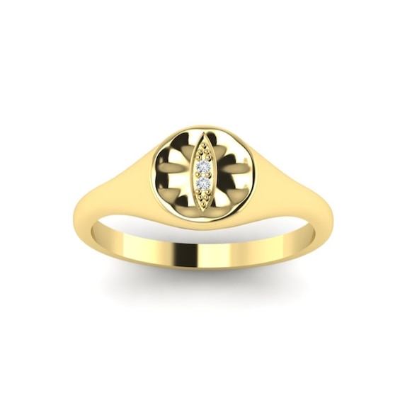 KLEORA IRIS Modern Electrum Diamond Cats Eye Ring