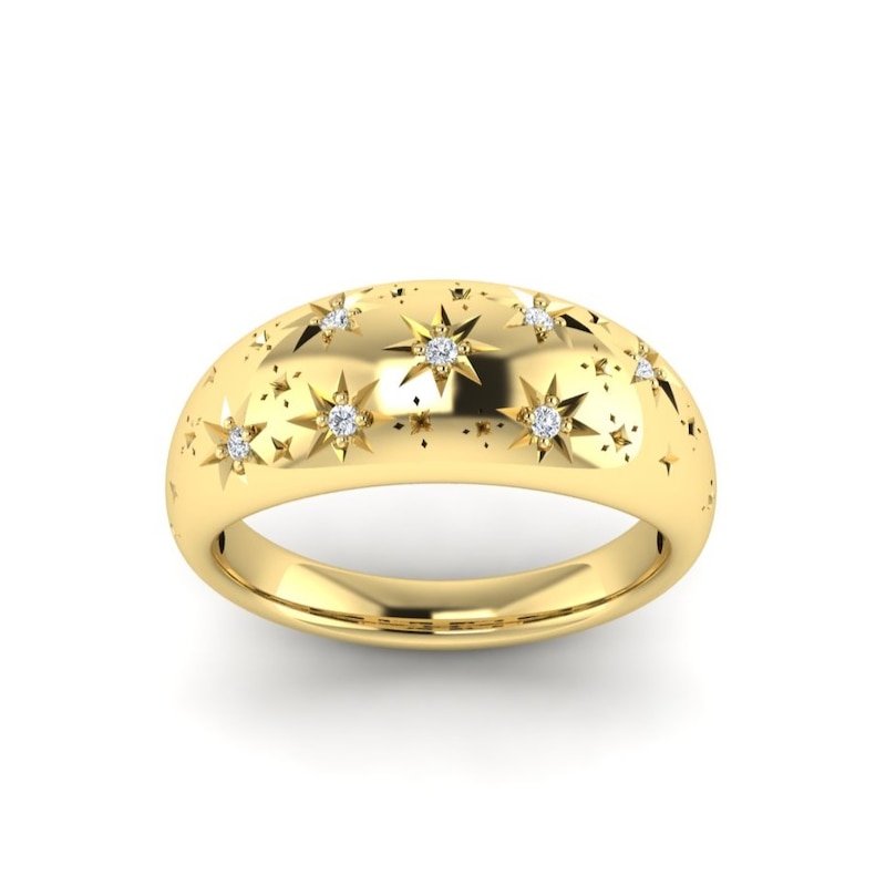Main Image 1 of KLEORA AURORA Modern Electrum™ Diamond Star Burst Ring