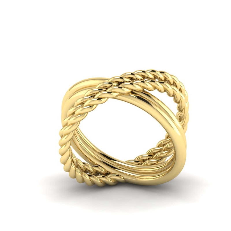 Main Image 1 of KLEORA CONTORTO Modern Electrum™ Rope & Polished Crossover Ring