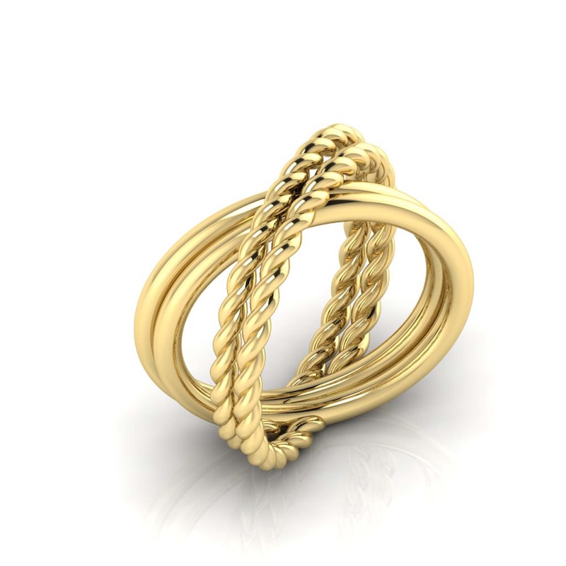Main Image 2 of KLEORA CONTORTO Modern Electrum™ Rope & Polished Crossover Ring