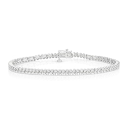 9ct White Gold 1ct Diamond Pavé Tennis Bracelet