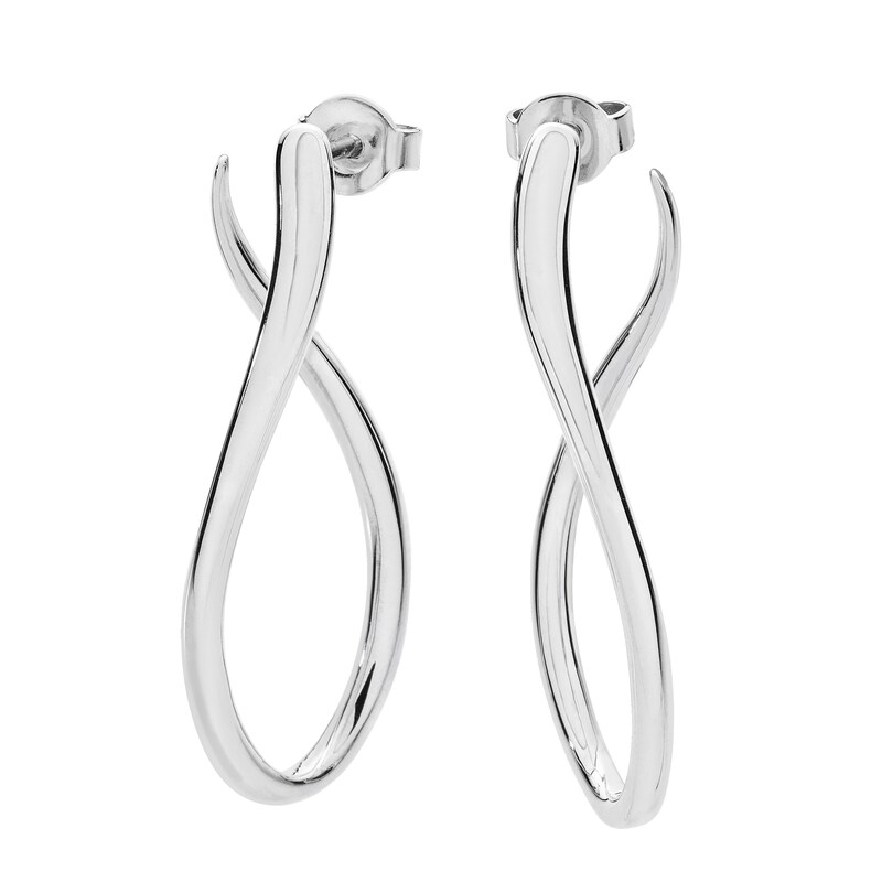 Lucy Quartermaine Silver 925 Melting Drop Hoop Earrings