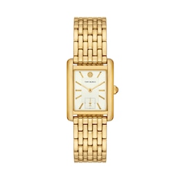 Tory Burch The Eleanor Women's Rectangle Gold Tone Bracelet Watch