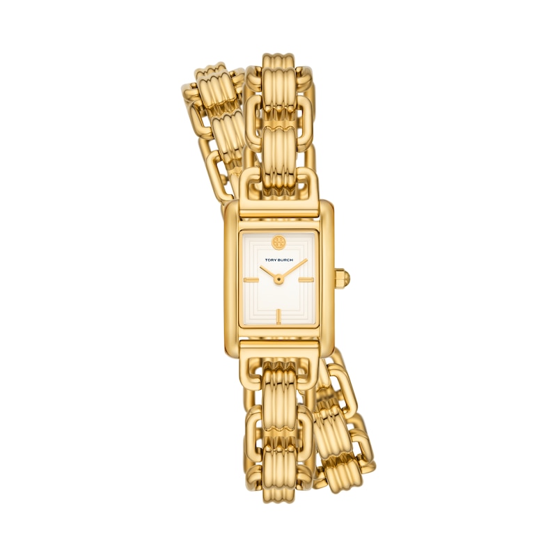 Main Image 1 of Tory Burch Mini Eleanor Women's Gold Tone Double Wrap Watch