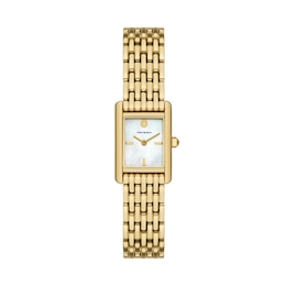 Tory Burch Mini Eleanor Women's Mother Of Pearl & Gold Tone Bracelet Watch
