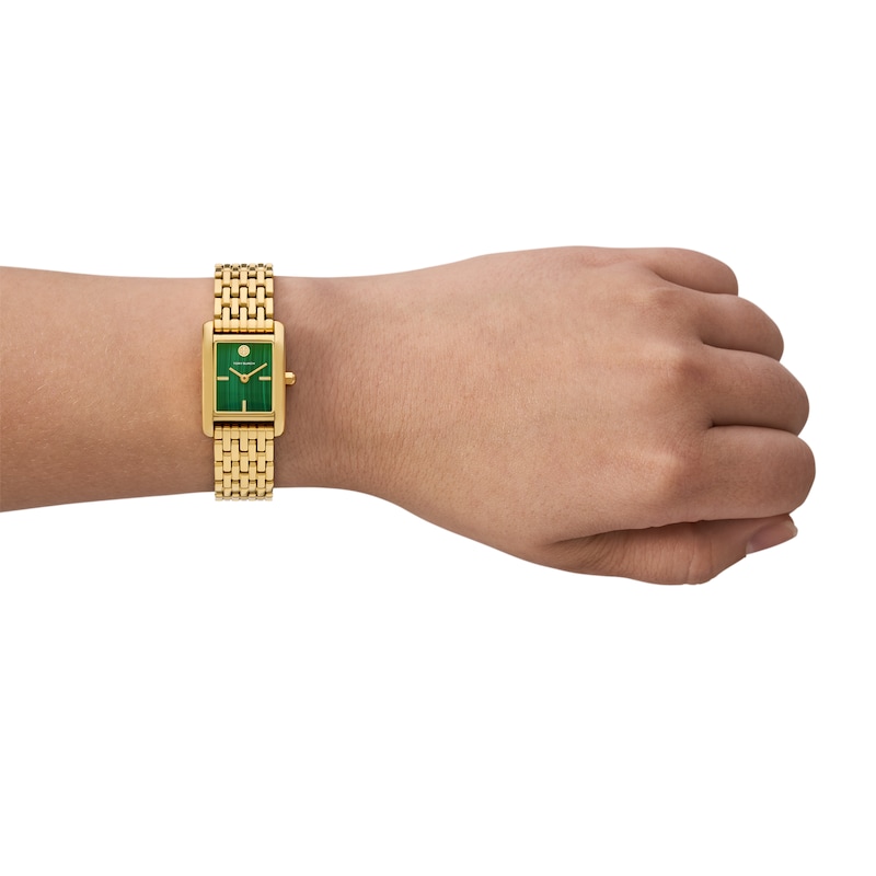 Main Image 4 of Tory Burch Small Eleanor Women's Malachite Dial & Gold Tone Bracelet Watch