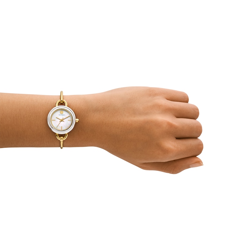 Main Image 9 of Tory Burch Miller Women's Mother Of Pearl Dial & Gold Tone Watch Gift Set