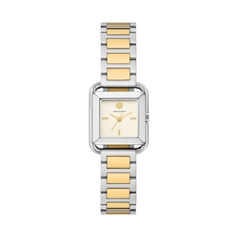 Tory Burch Kira Square Women's Two Tone Stainless Steel Bracelet Watch