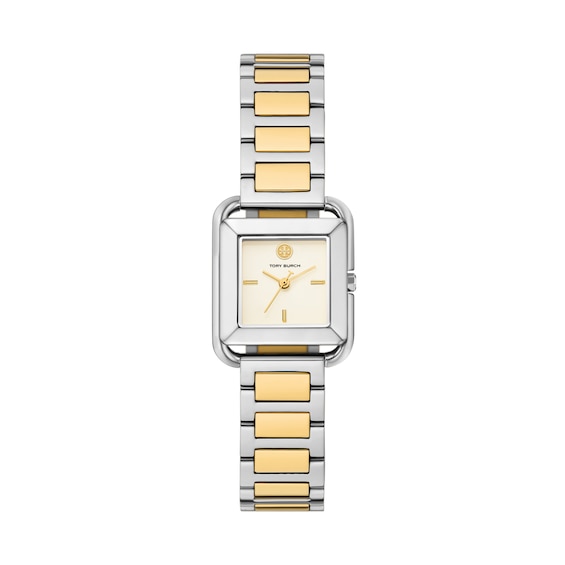 Tory Burch Kira Square Women's Two Tone Stainless Steel Bracelet Watch