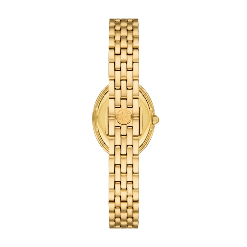 Main Image 2 of Tory Burch The Oval Stone Set Mother Of Pearl Dial & Gold Tone Watch