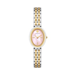 Tory Burch Oval Women's Pink Mother Of Pearl Dial & Two Tone Watch