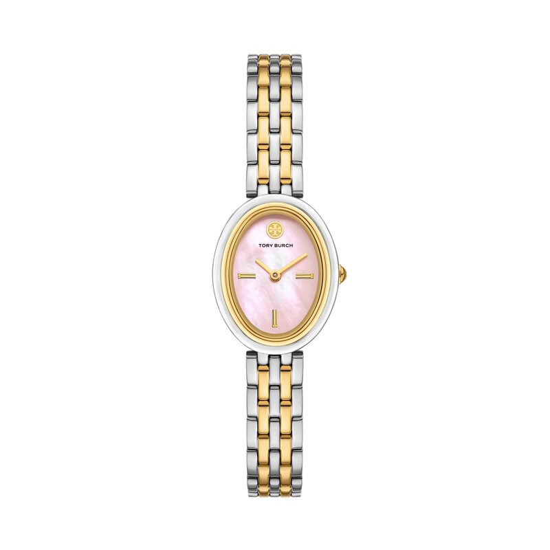 Main Image 1 of Tory Burch Oval Women's Pink Mother Of Pearl Dial & Two Tone Watch